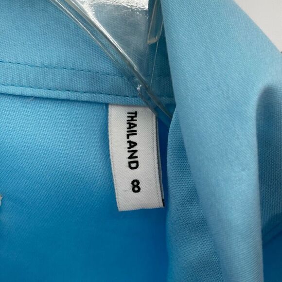 Foxcroft Long Sleeve Button Front Pullover Non Iron Shirt Blue Large - Picture 2 of 9